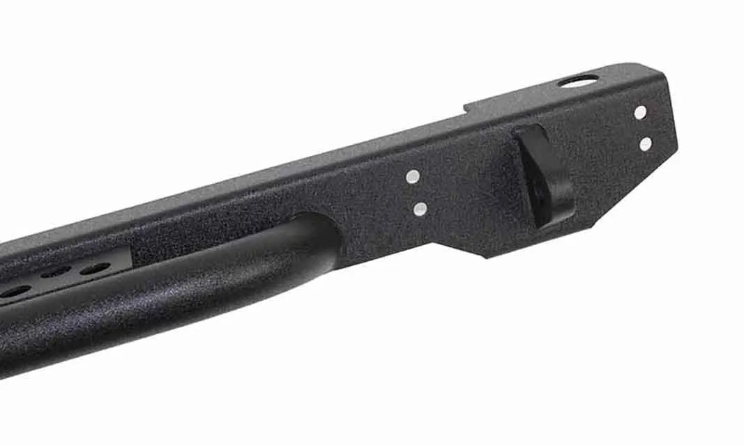 8706 Wrangler Piranha Rear Bumper With Step And Drings Black Textured 2stage Powder Coat Steel product image