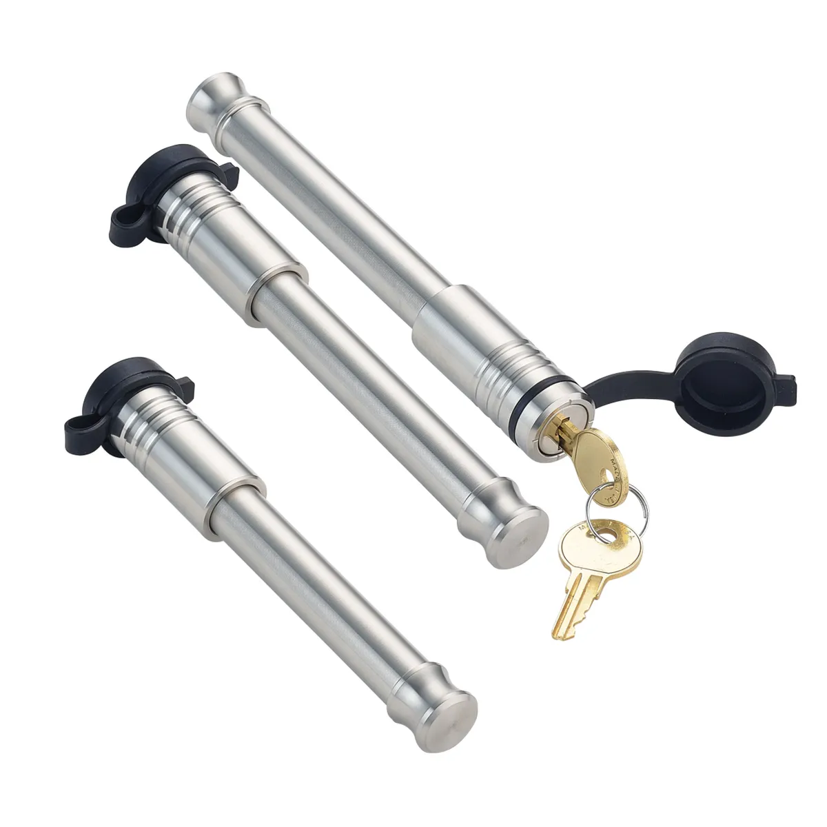 3 Pack Mixed - (2) 5/8 x 3-5/8 Span Hitch Locks (1) 5/8 x 3-1/8 Span 2.5 Receiver Lock Fitment: Mega Duty 21K product image