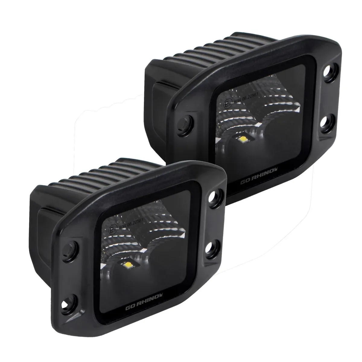 go Rhino 750400321fcf Blackout Series - Cubeit 3x3 LED Cube Flood Lights With Flush Mount, Pair product image