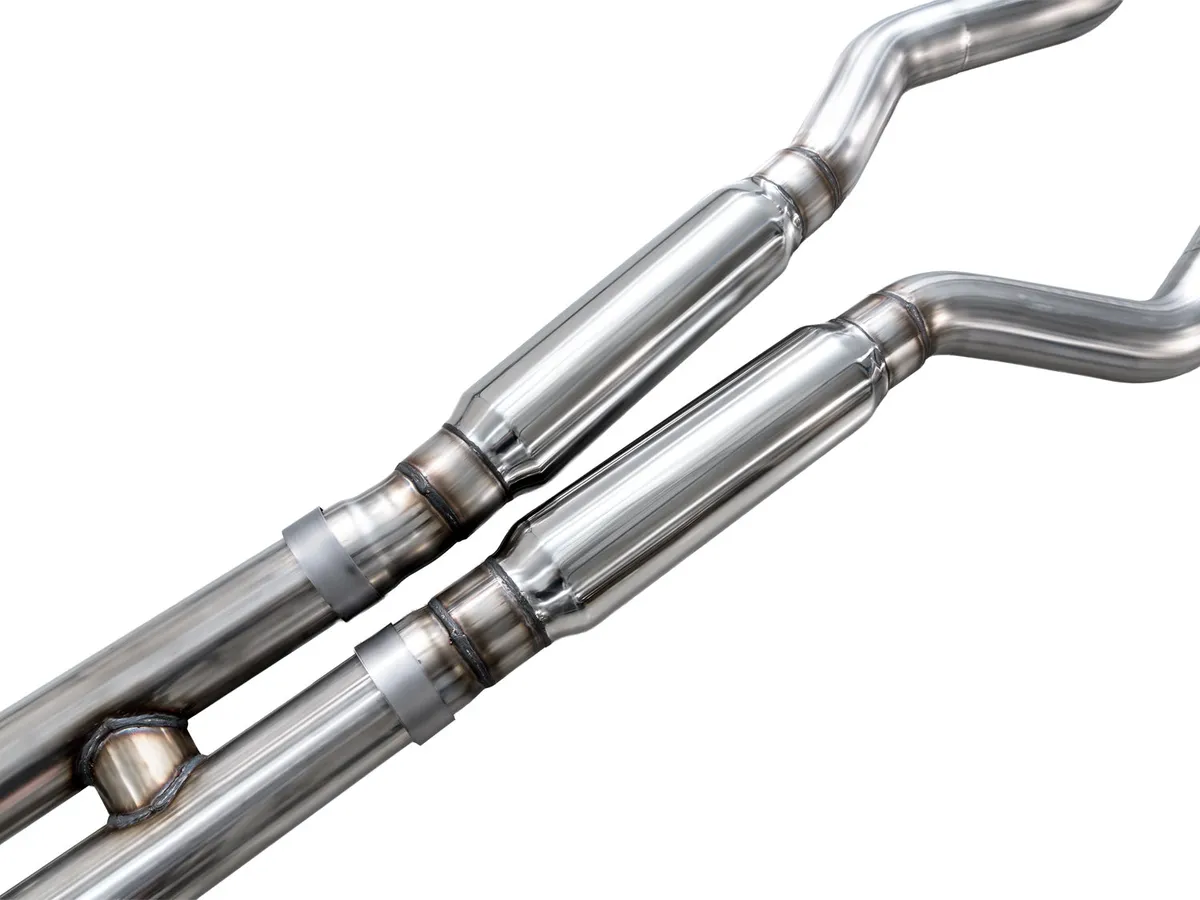 AWE Touring Edition Cat-back Exhaust for the '18-'23 S550 Mustang GT - Quad Chrome Silver Tips product image