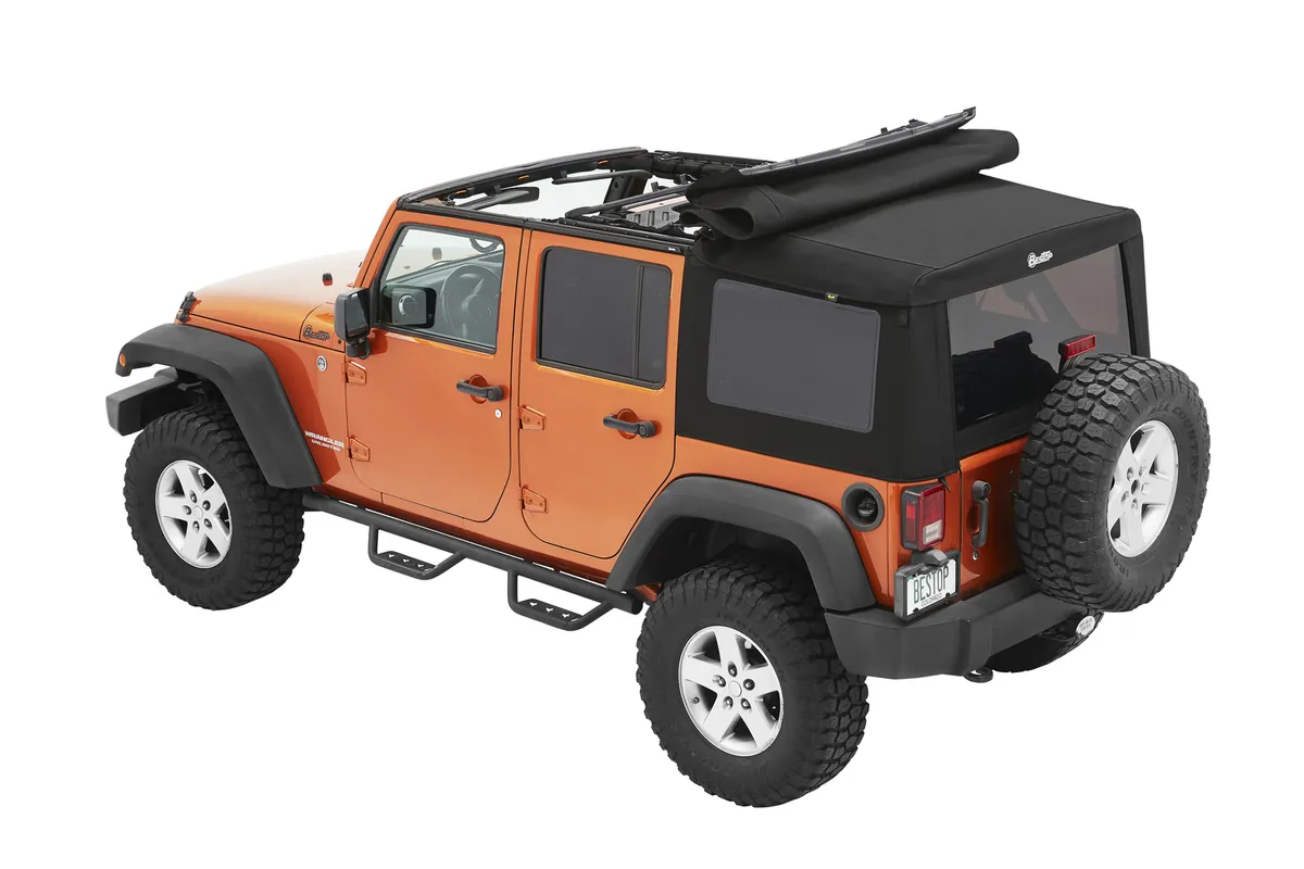 Supertop Ultra Squareback Soft Top For Jeep 2007-2018 Wrangler JK 4 Door Black Bestop product image
