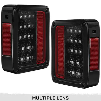 Recon Accessories 0718 JK Wrangler LED Taillightsred Lens Driver/Passenger