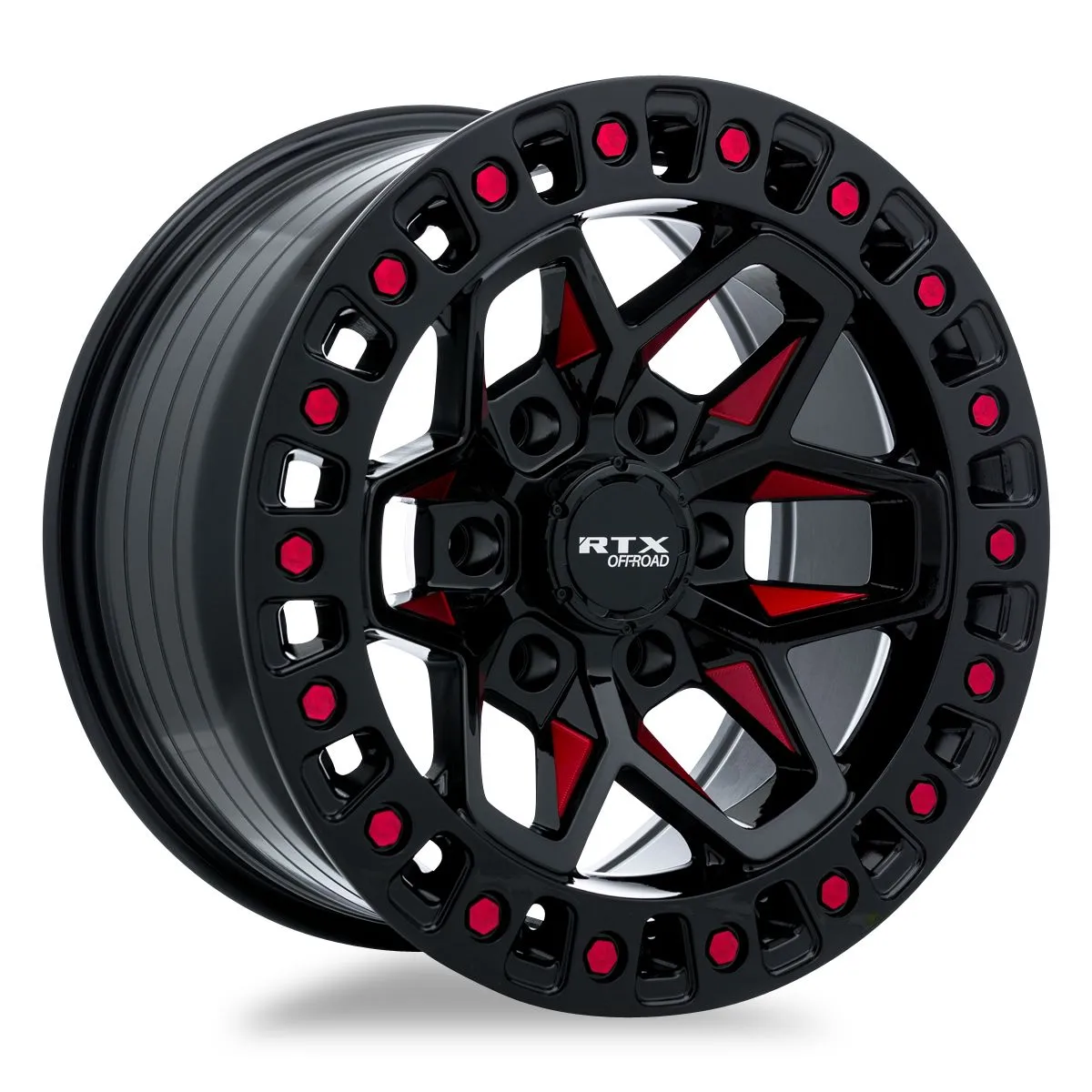 Zion 18x9 5x127 Et15 Cb71.5 Gloss Black Milled Red product image
