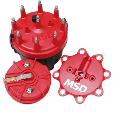 MSD Chevy v8 Capadapt Kit Distributor Cap & Rotor Red