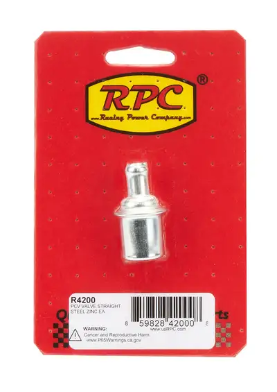 Racing Power Company PCV Valve Straight Steel Zinc Each