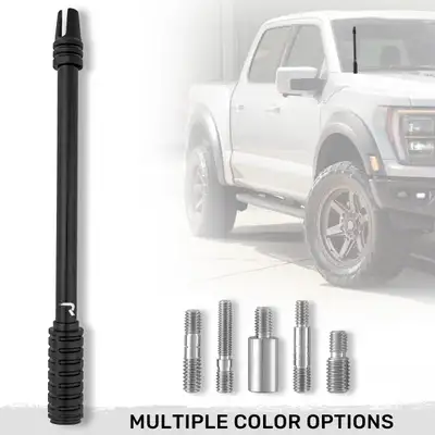 Recon Accessories AR-15 Rifle Barrel 10" Aluminum Truck Antenna with 3-Pronged Threaded Flash Hider Barrel Tip (Antenna Fits OEM Factory Threaded Antenna Base) Multiple Colors