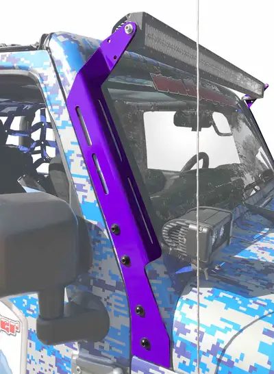 Steinjager Steinjäger Exterior Accessories Wrangler JK 2007-2018 Light Mounts A-Pillar Brackets Sinbad Purple