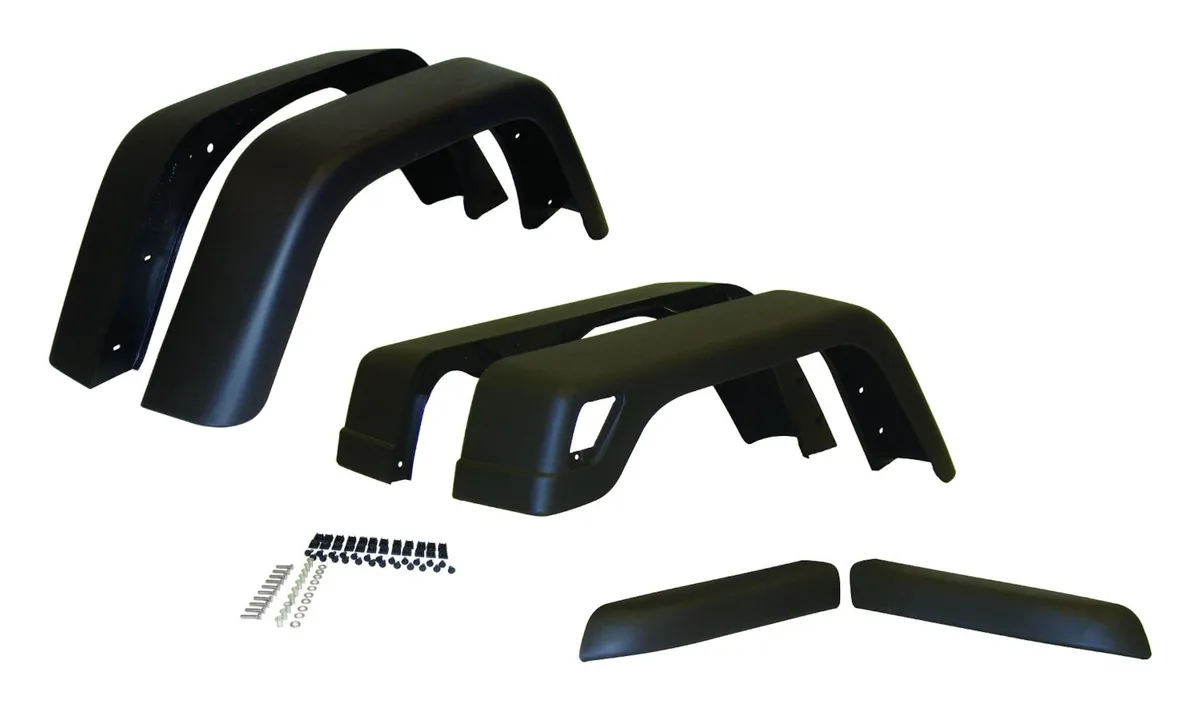 Fender Flare Kit; 6 Piece; 7 in. Wide; Flat Black; product image