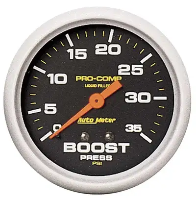 AutoMeter Gauge, Boost Press, 2 5/8", 35psi, Liquid Filled Mech, Pro-Comp