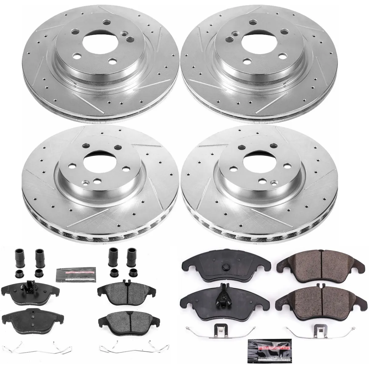 Z23 Evolution Sport Upgrade Kit: Drilled/Slotted Rotors; Carbon-Fiber Ceramic Pads W/Hardware; Pad Sensors product image