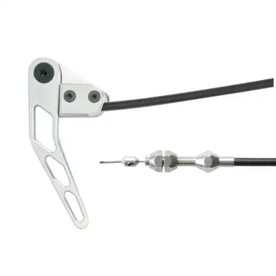 Lokar Hood Release Cable Kit; Incl. Cable Stop/18 Feet Of Black Housing/6 ft Feet Under Hood/Brushed Finish Handle;
