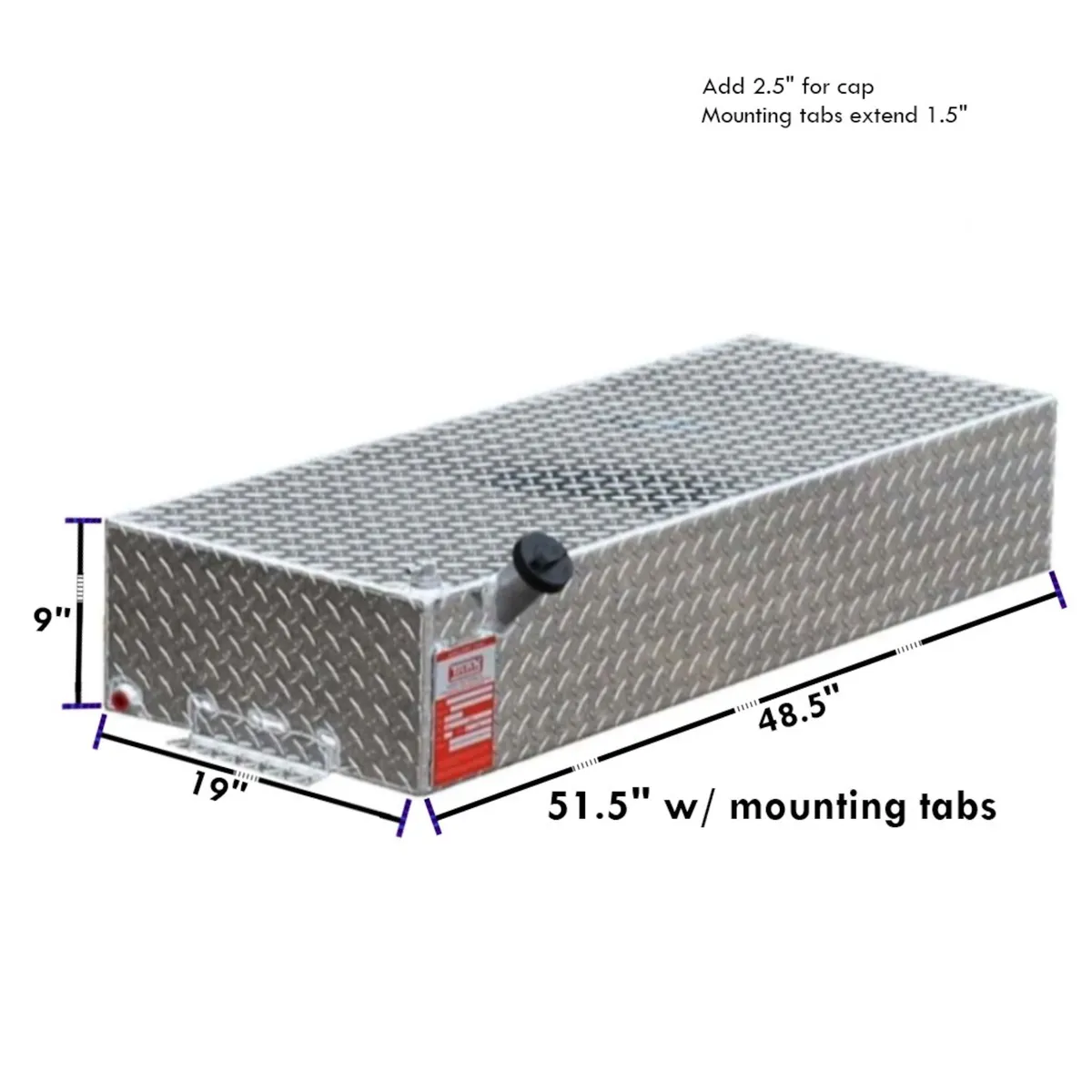 30 Gal Gas Rectangular Auxiliary Tank Only Aluminum product image