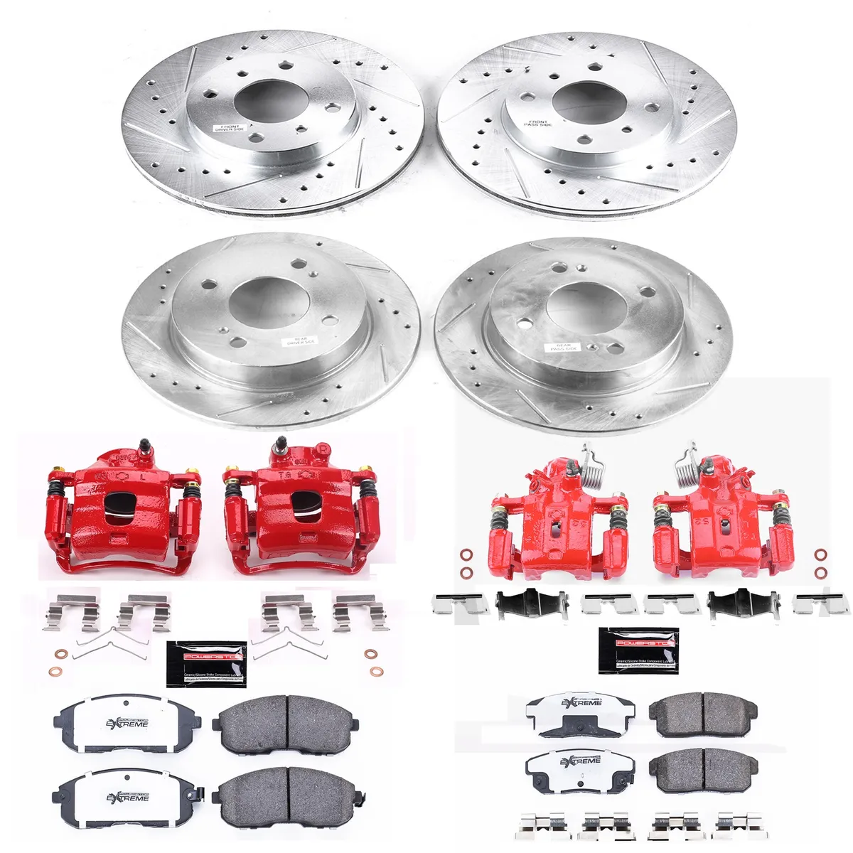 Z26 Street Warrior Upgrade Kit: Drilled/Slotted Rotors; Carbon-Fiber Ceramic Pads; Powder Coated Calipers product image