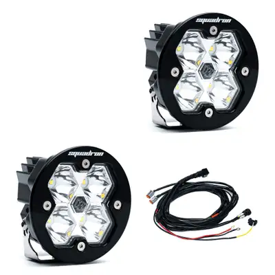 Baja Designs Squadron-R 2.0 Sport Black LED Auxiliary Light Pod Pair Universal Baja Amber Driving/Combo Baja Designs