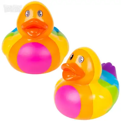 No Brand Big Rainbow Rubber Duckies 6\"