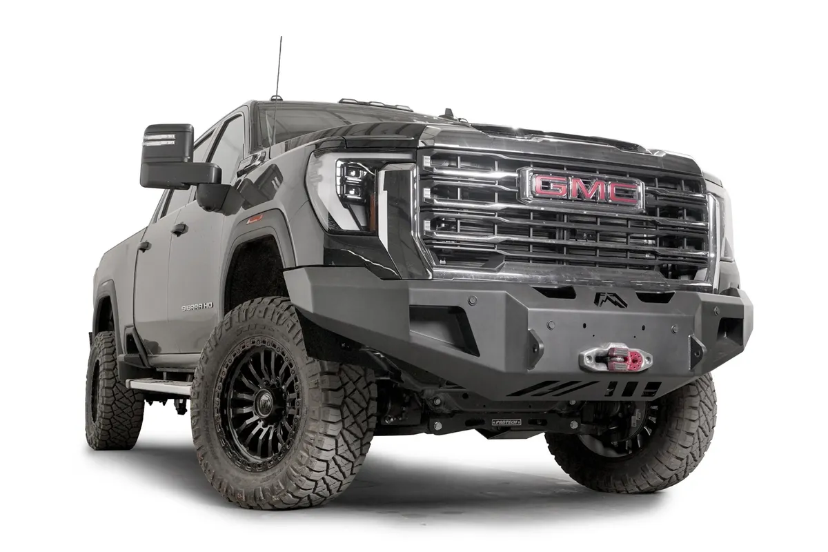 Premium Winch Front Bumper; w/ No Guard; 2 Stage Black Powder Coat; w/ Sensor; product image