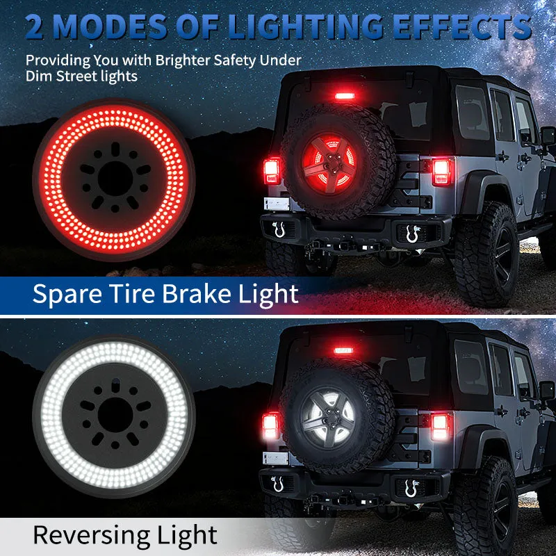 Full-Surface LED Jeep Spare Tire Light with Brake & Reverse Function for Wrangler JK product image