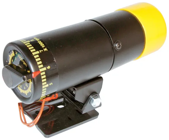 RPM Shift Light StAnd Alone Adjustable Model Black Body with Yellow Cover Proform product image