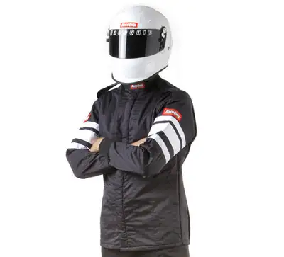 Racequip Multi Layer Racing Driver Fire Suit Jacket; Sfi 3.2a/ 5 ; Black Xlarge