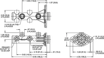 Wilwood Brakes Wilwood MCTANDEMREMOTE1.12 DIADIECASTDUAL