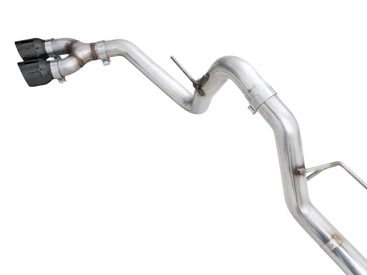AWE 0FG Dual Split Rear Exhaust for '21+ Ford F-150 - 5" Diamond Black Tips product image