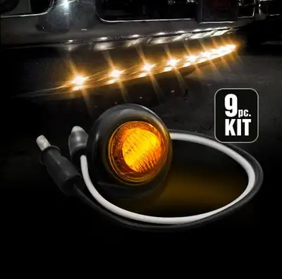 Recon Accessories Universal White LED Front Lower Air Dam Light Kit with Smoked Lens and Black Bezel - 9pc Sequentially Connected LED Ligh