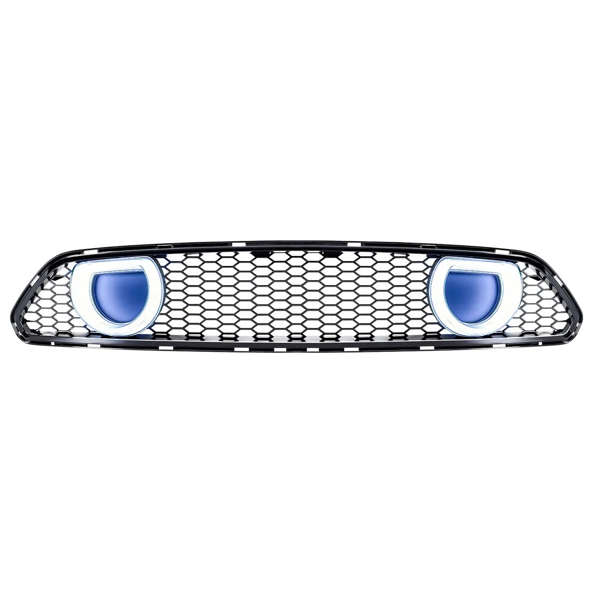 American Modified Amfmca00617 Mach 1 Style Upper Grille With LED DRL And Turn Signal - Glossy Black product image