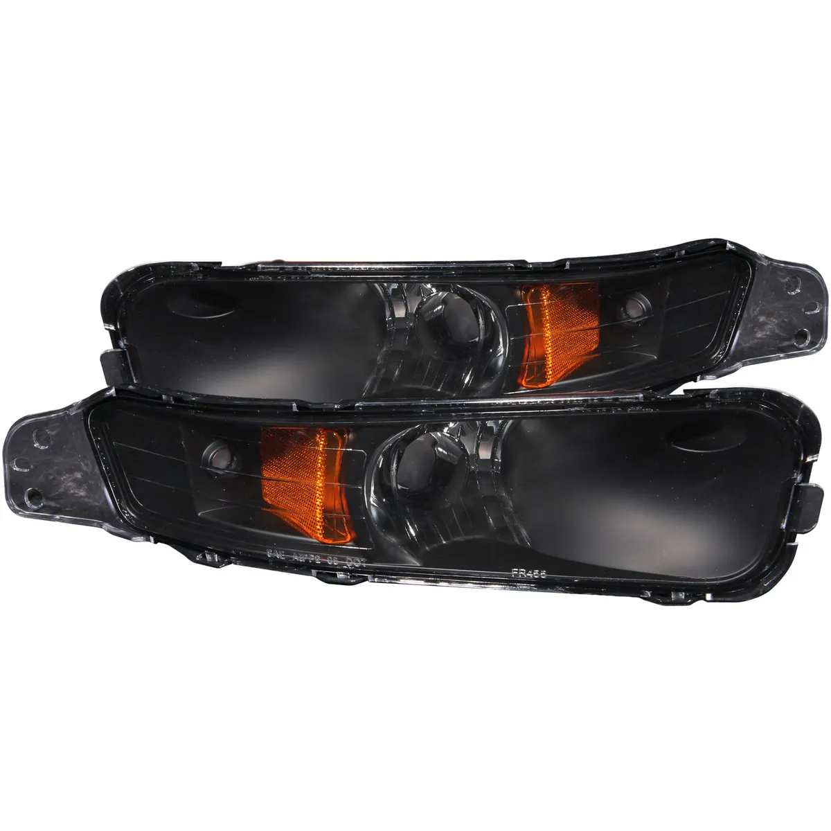 Euro Parking Lights; Clear Lens; Black Housing; Amber Reflector; Pair; product image