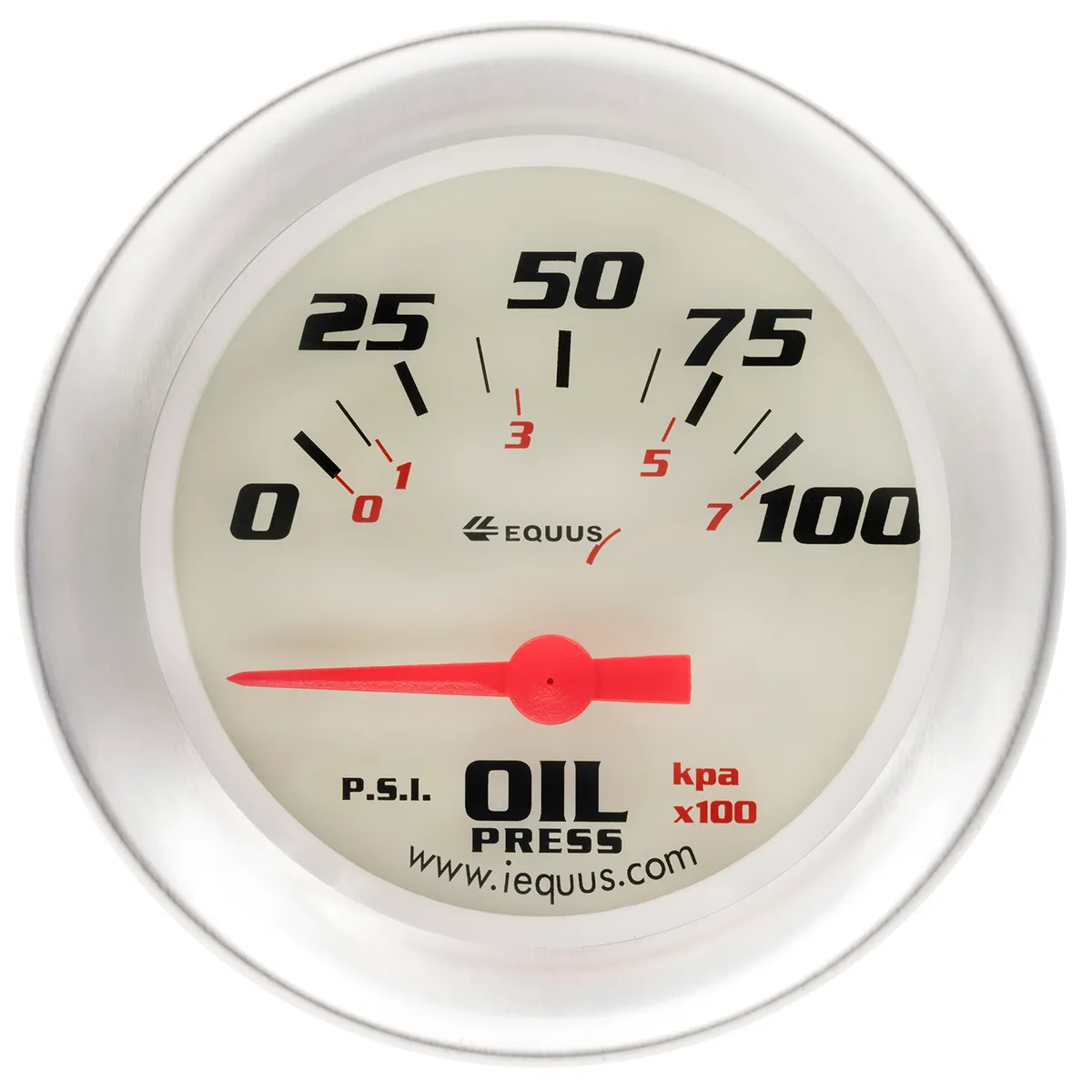 2-5/8 Dia Oil Pressure Gauge Silver 0-100psi product image