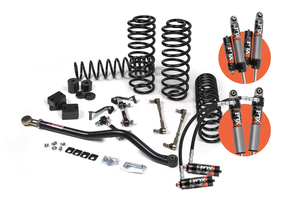 2018-2024 Jeep Wrangler JL J-Venture 2.5 Inch Lift Kit 4 Door w/Fox 2.0 Performance Series Shocks HD Rate Coils JSPEC product image