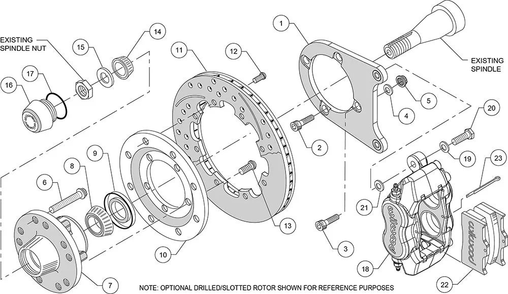 1937 - 1948 Ford Forged Dynalite Big Brake Front Brake Kit (Hub) - 140-8583 product image