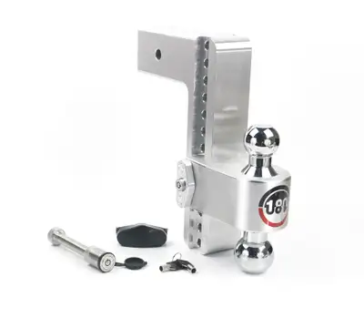 Weigh Safe 180 Hitch Chrome Plated 10in Drop Hitch With 3in Shank (10k/21k Grwr) With Ws05keyed Alike