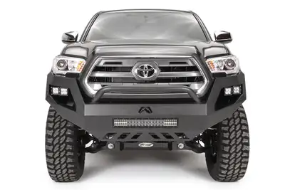 Fab Fours Vengeance Front Bumper; w/Low Pre-Runner Guard; Lower Cutout; 11 Gauge Steel; Black Powder Coat; 81 lbs. Weight; 22 in. Height; 76 in. Width; 25 in. Depth;