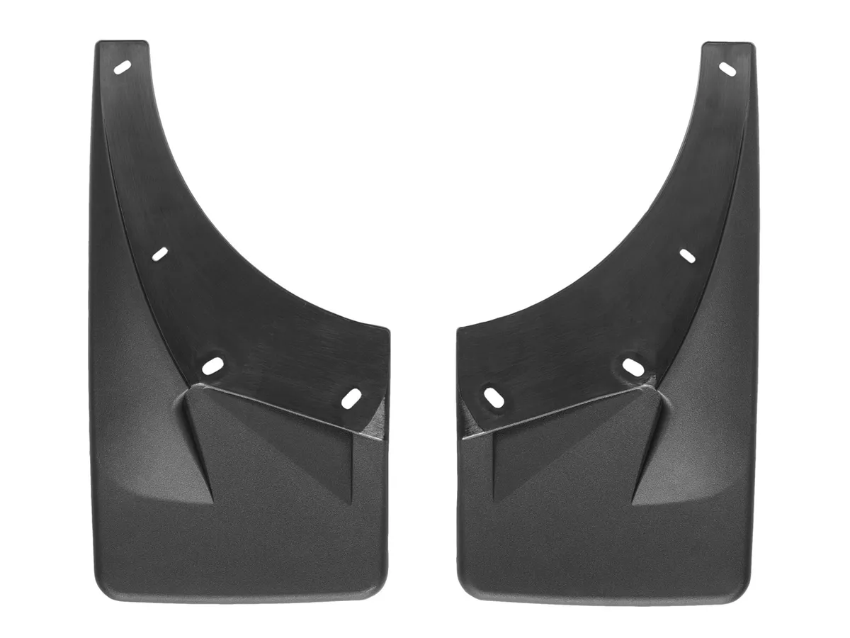 2007 + Cadillac Escalade Black No Drill MudFlaps Fits vehicles w/o flares molding & powers steps does not fit vehicles with 22" rims / 2007 + GMC Yukon Denali Black No Drill MudFlaps Fits vehicles w/o flares molding & powers steps does not fit product image