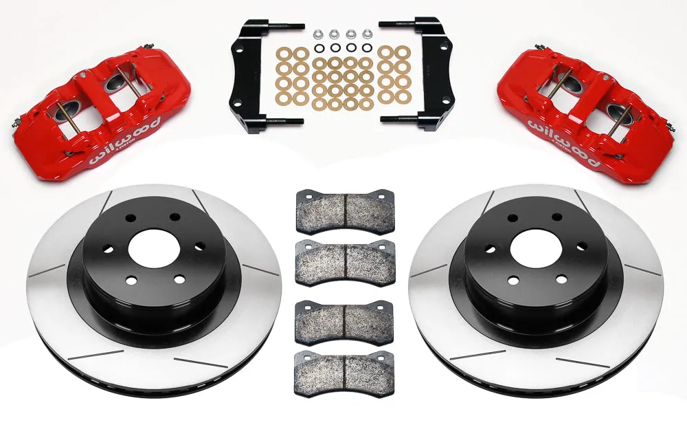 Wilwood AERO4 RearTruck Kit 14.25in Drill Red 1999-2010 GM 1500-SUV 2 Piston OE Caliper product image