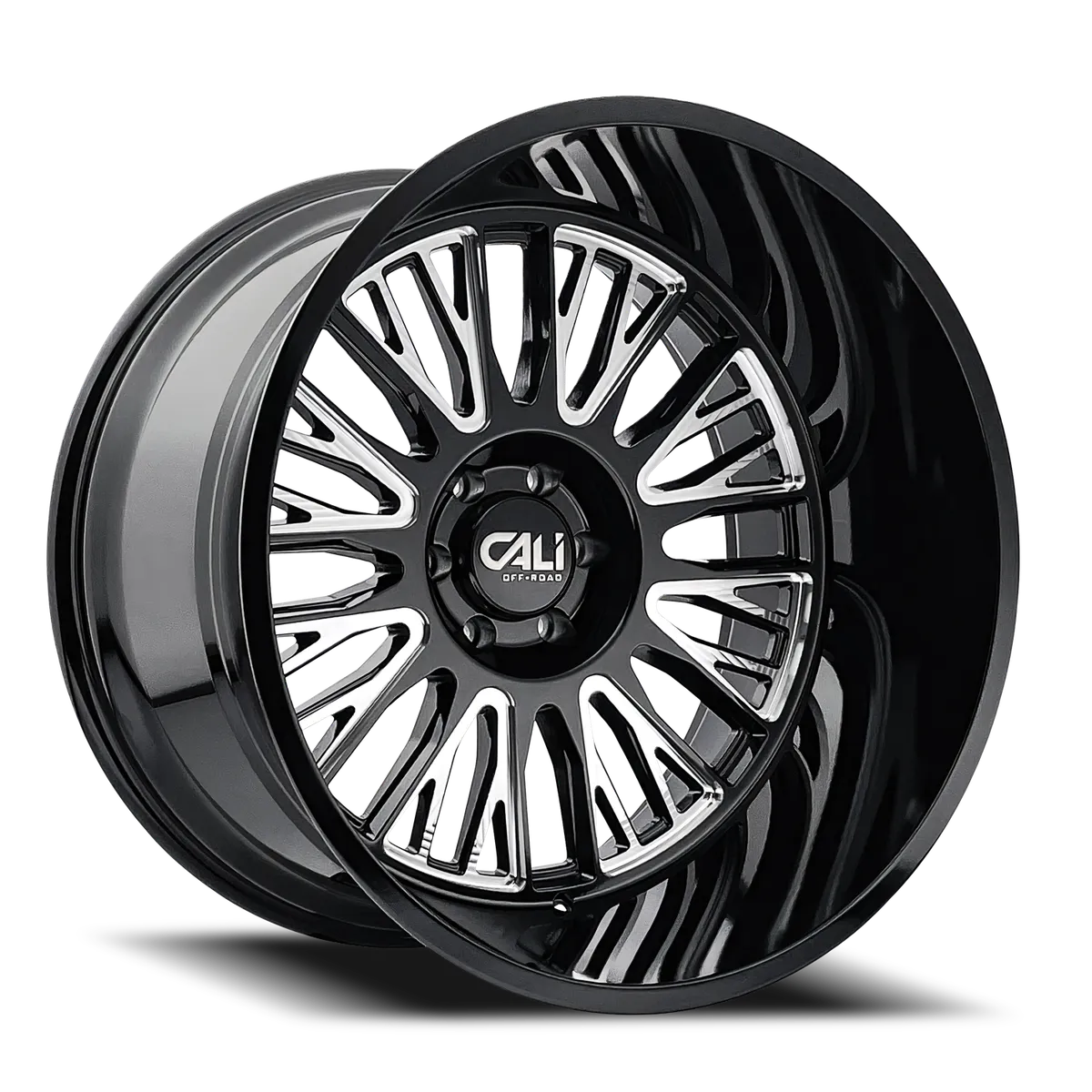 Cast Aluminum Wheels Vertex 9116 BM 22x12 Milled Gloss Black 8 On 170 Bolt Pattern -44 Offset Cali Offroad Wheels product image