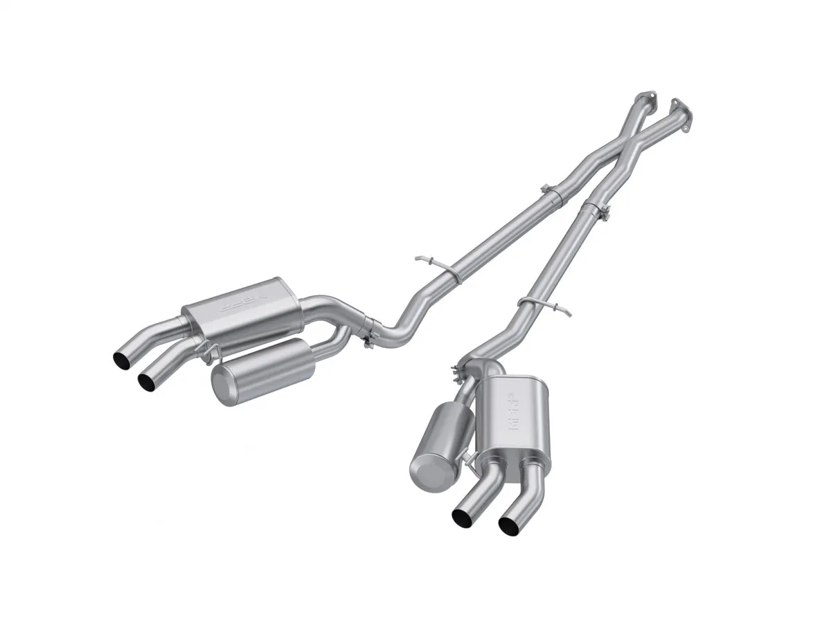 Armor Lite Cat Back Exhaust System; 2.5 in.; Incl. Front Pipe/Mid Pipes/Mufflers/Hardware; w/o Tips; Dual Rear Exit; Aluminized; product image