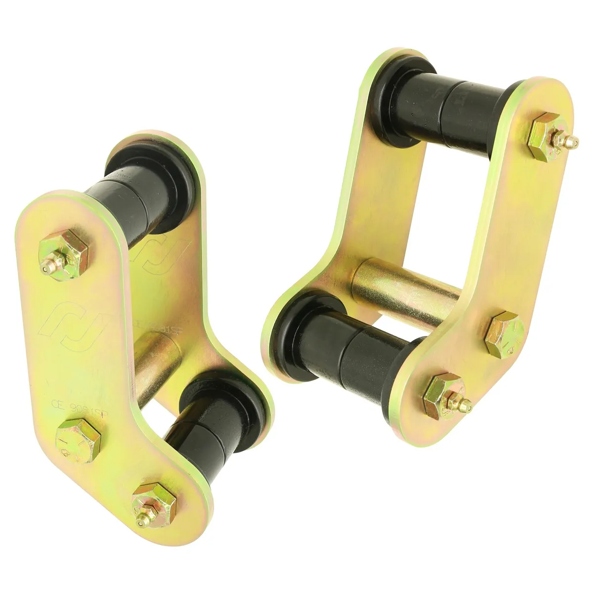 Boomerang Leaf Spring Shackles 87-95 Wrangler YJ Rear Includes Urethane Bushings HD Greasable Bolts Pair RockJock 4x4 product image
