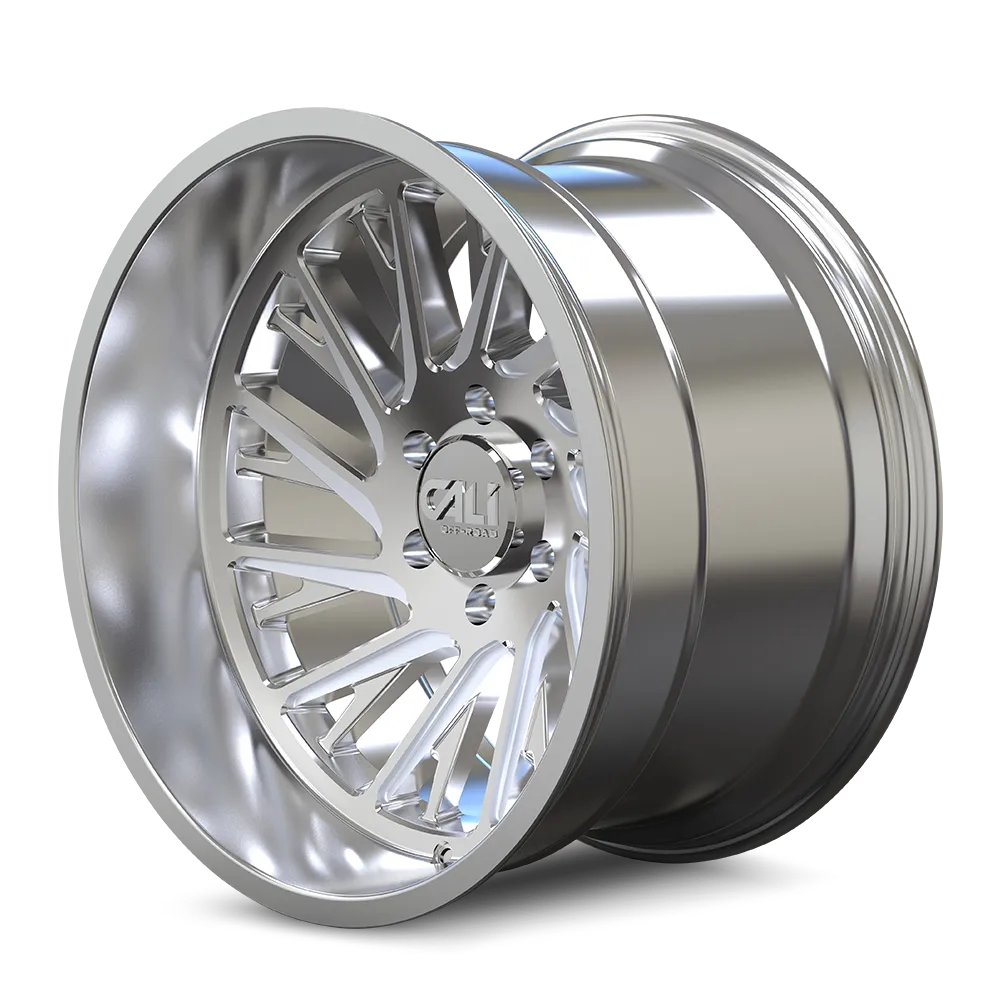 Cast Aluminum Wheels Purge 9114 PO 20x10 Milled Spokes Polished Silver 8 On 165.1 Bolt Pattern -25 Offset Cali Offroad Wheels product image