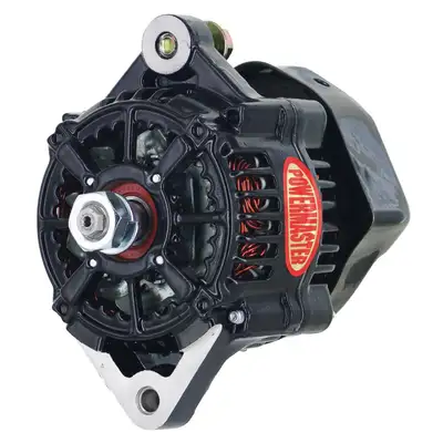 Power Master XS Volt™ Racing Alternator; Denso; 100 mm; 75 Amp; 5.2 in. Mount; Black Finish;