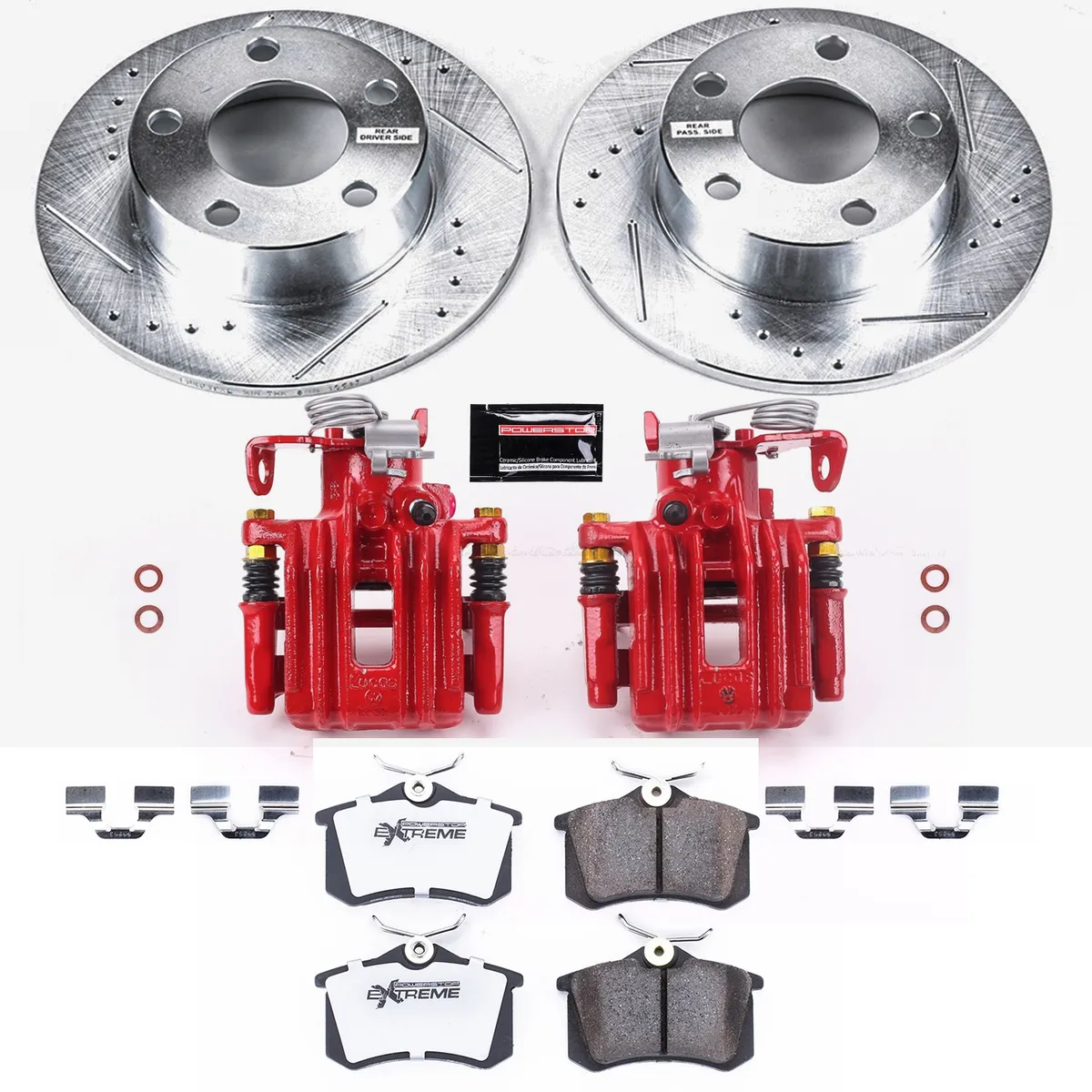 Z26 Street Warrior Upgrade Kit: Drilled/Slotted Rotors; Carbon-Fiber Ceramic Pads; Powder Coated Calipers product image