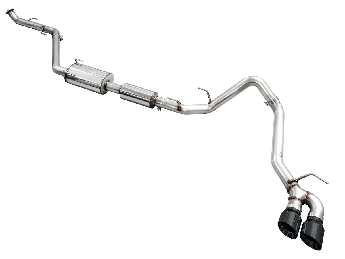 AWE 0FG Exhaust for 4th Gen Toyota Tacoma - Dual Chrome Silver Tips product image