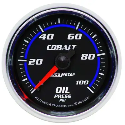 AutoMeter Gauge, Oil Pressure, 2 1/16", 100psi, Mechanical, Cobalt