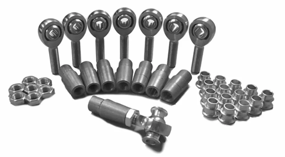 Steinjager Heims, Nuts, Bungs, Inserts 7/8-14 RH and LH Chrome Moly Housing, Nylon Race Fits 1.750 x 0.375 Tubing 8 Rod Ends