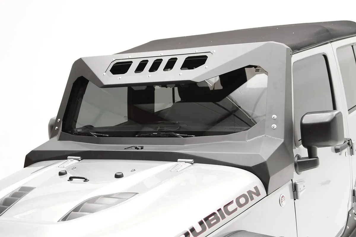 ViCowl; Combines Roof Visor And Cowl; 2 Stage Matte Black Powdercoat; product image