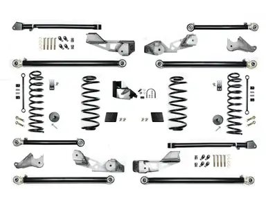 EVO Manufacturing 2.5 Inch Lift Diesel High Clearance Long Arm Jeep Wrangler Jlu Suspension System For ( 4 Door Only ) - Dom Tube / King 2.0" Shocks / Front / Rear Track Bars