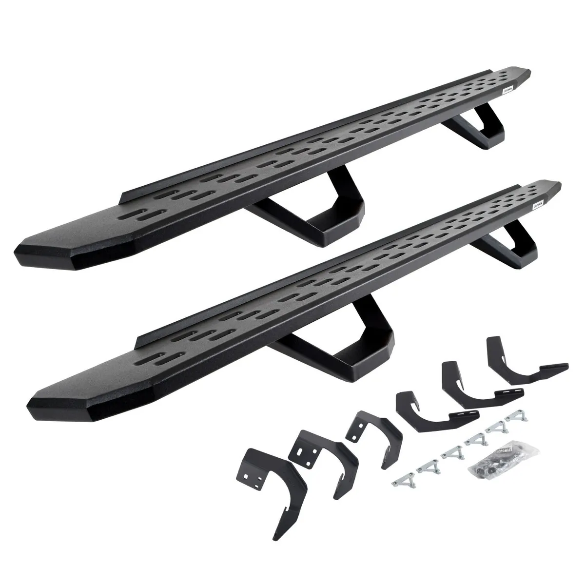 Go Rhino Go Rhino 6962068720PC - RB30 Running Boards with Mounting Brackets & 2 Pairs of Drops Steps Kit - Textured Black