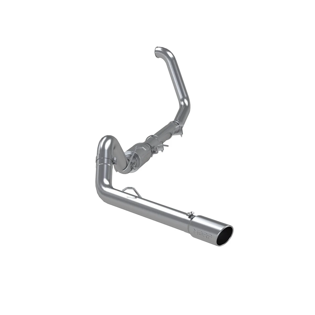 Armor Lite Turbo Back Exhaust System; 4 in.; Incl. Turbo Down Pipe/Mid Pipe/Ext. Pipe/Muffler/Over Axle Pipe/Tailpipe/Hardware/5 in. OD Tip; Single Side Exit; Aluminized; product image