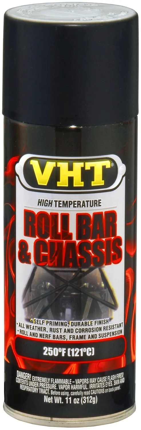 High Temperature Roll Bar/Chassis Paint; Satin Black; 11 Oz. Aerosol product image