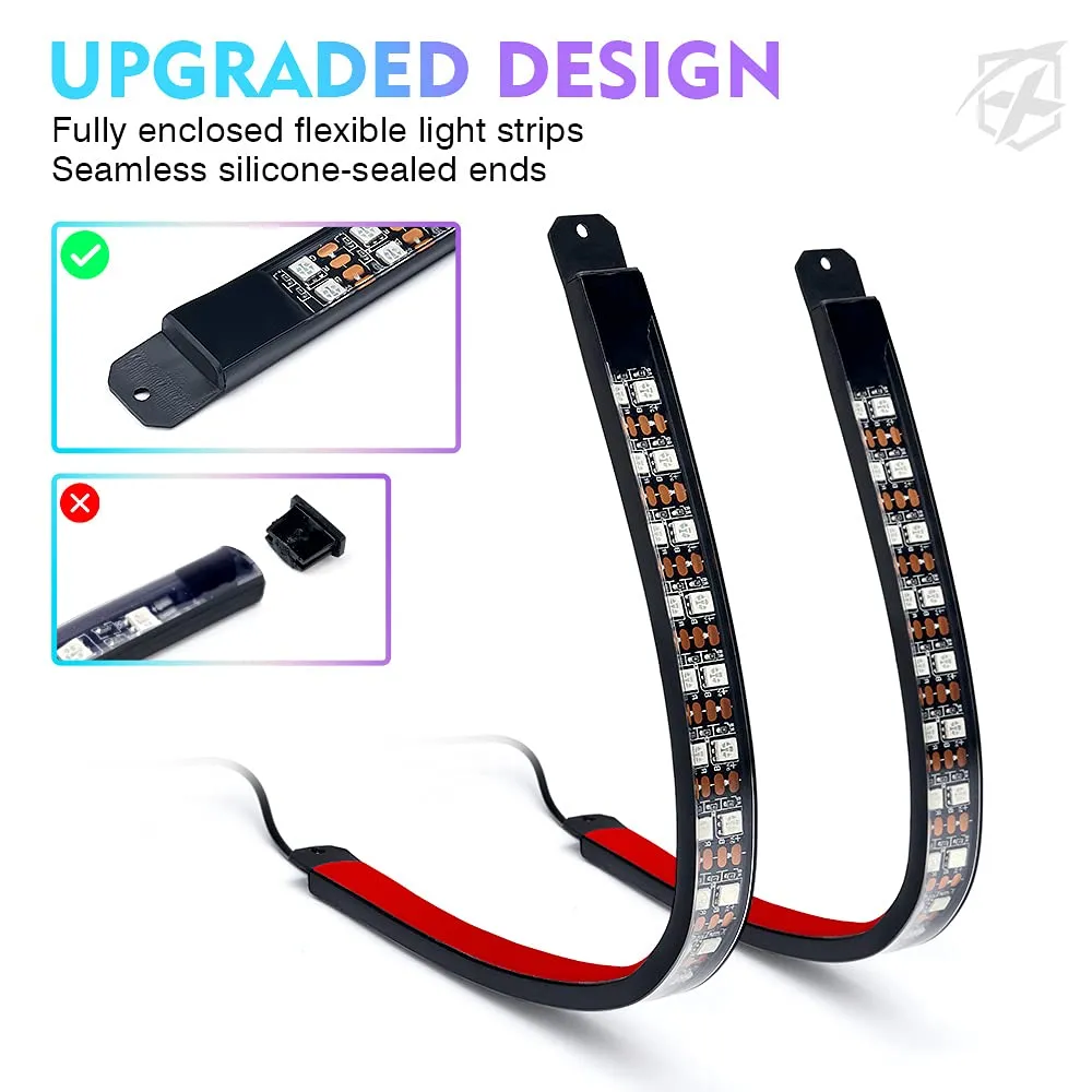 Xprite 4PC Celestial Series Double Row RGB LED Interior Car Light Set - Bluetooth and Remote Control product image